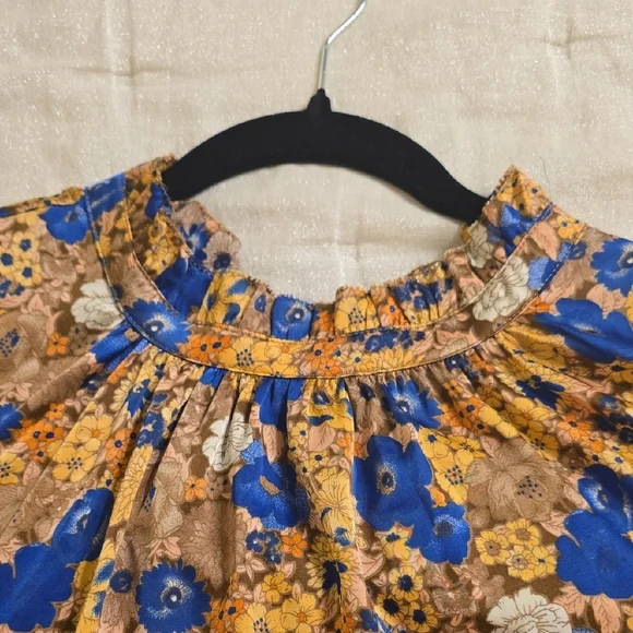 THML Floral Blouse - Blue and Yellow - Picture 7 of 11